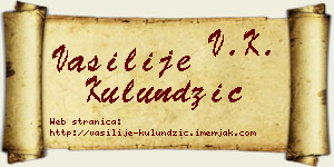 Vasilije Kulundžić vizit kartica